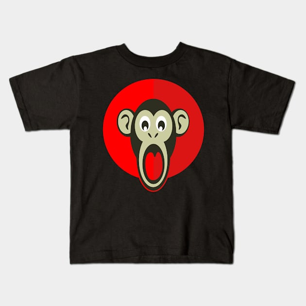 Screaming Shock the Monkey Art Design Kids T-Shirt by Webdango